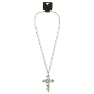Express Cross Pendant-Necklace Silver NWT